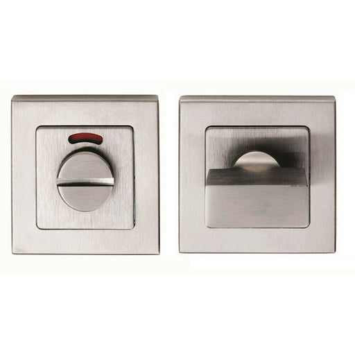 Square Thumbturn Lock and Release With Indicator Satin Stainless Steel Loops
