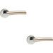 2x PAIR Two Part Lever on Round Rose Concealed Fix Polished Chrome Satin Nickel Loops