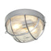 Outdoor IP44 2 Bulb Flush Light Silver LED E27 60W Bulb Outside External Loops