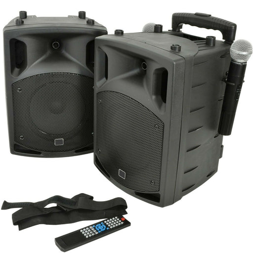 2x 100W Outdoor Portable PA Speaker System Bluetooth Wireless Rechargeable UHF