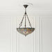 Tiffany Glass Hanging Ceiling Pendant Light Dark Bronze Feature Shade i00068 Loops