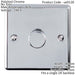 1 Gang 400W 2 Way Rotary Dimmer Switch CHROME Light Dimming Wall Plate Loops