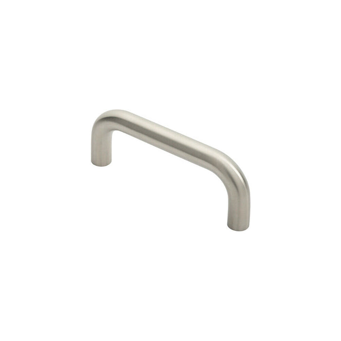 2x Round D Bar Pull Handle 169 x 19mm 150mm Fixing Centres Satin Stainless Steel Loops