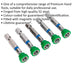 5 PACK 50mm Pozi Head #2 Power Tool Bit - Magnetic Holder - S2 Steel Drill Bit Loops