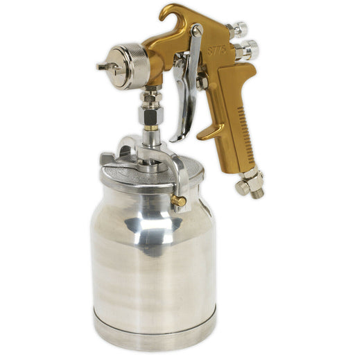 Adjustable Suction Fed Paint Spray Gun / Airbrush - 1.7mm General Purpose Nozzle Loops