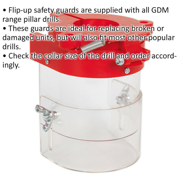 Drill Press Safety Guard - 40mm Collar - Pillar Drill Protective Guard Loops