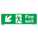 1x FIRE EXIT (DOWN LEFT) Health & Safety Sign Self Adhesive 300 x 100mm Sticker Loops