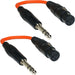 2x 6.35mm ¼" Stereo Jack Plug To XLR 3 Pin Female Socket Adapter Cable Audio Mic Loops