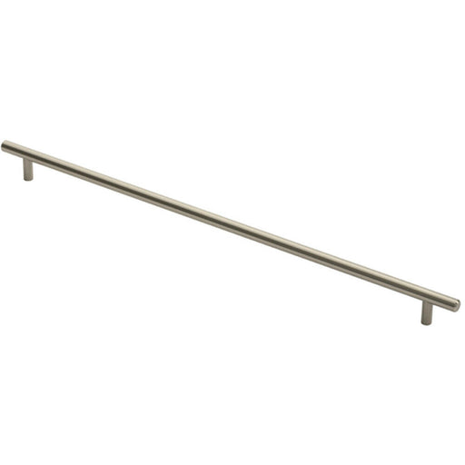 Round T Bar Cabinet Pull Handle 508 x 12mm 448mm Fixing Centres Satin Nickel Loops