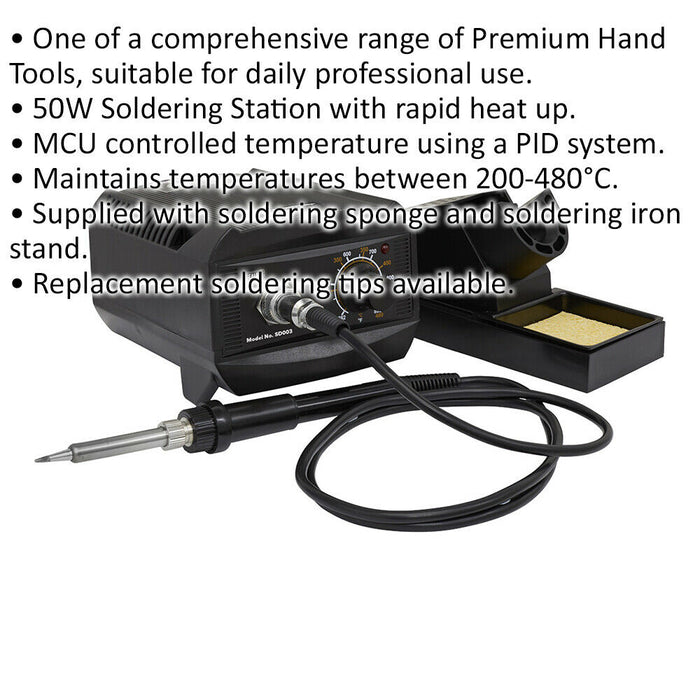 50W Electric Soldering Station / Solder Iron - 200 to 480°C Temperature Control Loops