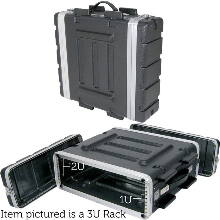 19" 4U ABS Equipment Flight Case Mixer Patch Panel Storage Box Handle Transport Loops