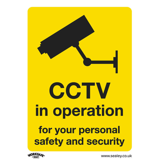1x CCTV IN OPERATION Security Safety Sign - Rigid Plastic 75 x 100mm Warning Loops