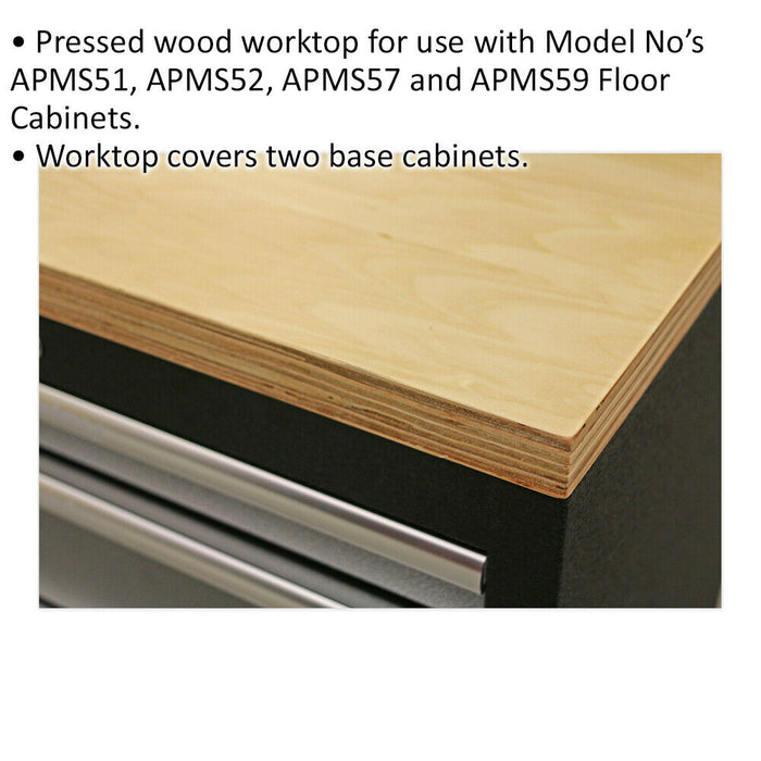 1360mm Pressed Wood Worktop for ys02633 ys02634 ys02639 & ys02641 Cabinets Loops