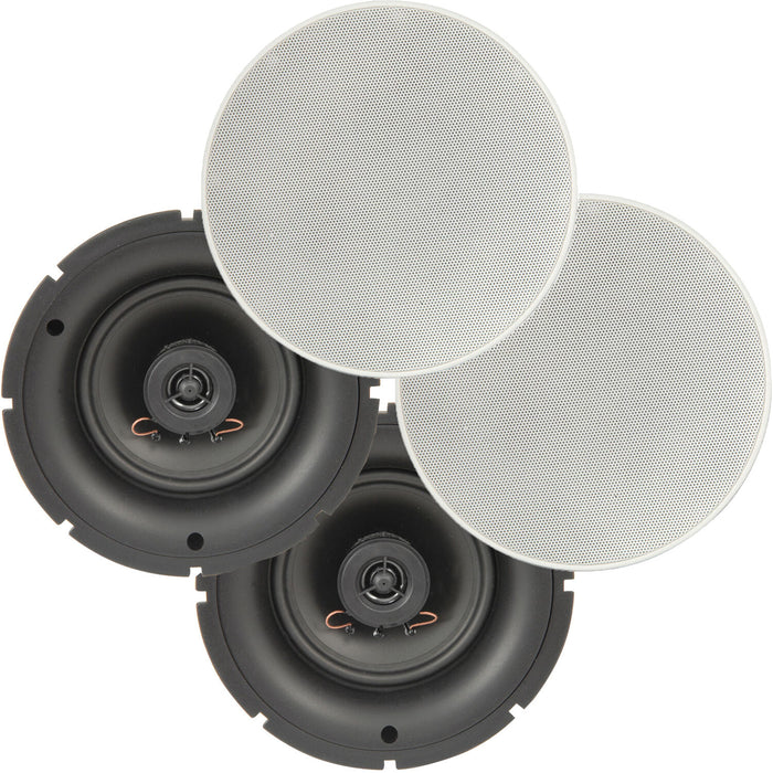 4 Pack PRO 6.5" 80W Low Profile Ceiling Speakers 2 Way Wall Mount Slim Line