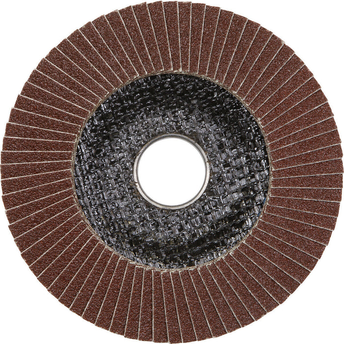 125mm Aluminium Oxide Flap Disc - 22mm Bore - Depressed Centre Disc - 60 Grit Loops