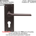2x PAIR Flat Straight Handle on Slim Euro Lock Backplate 150 x 50mm Matt Bronze Loops