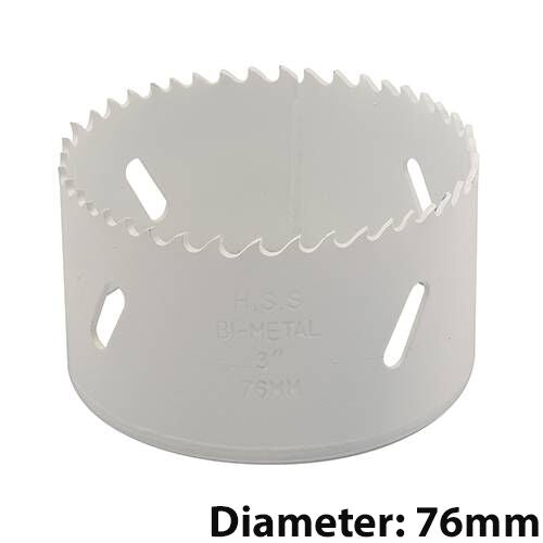 Bi Metal Core Drill Bits 76mm Diameter HSS STEEL Wood Hole Saw Worktop Cutters Loops