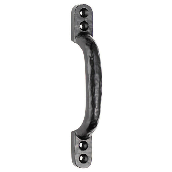 Forged Iron Hotbed Pull Handle 132 x 16mm Black Antique Door Handle Loops