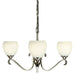 Luxury Hanging Ceiling Pendant Light Bright Nickel Opal Glass 3 Lamp Chandelier Loops