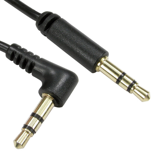 3m 3.5mm Male to Car AUX Plug Stereo Cable Lead Right Angled 90 Deg Straight Loops
