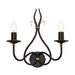 Twin Wall Light Sconce Wrought Iron Embellished with Gold Rust/Gold LED E14 60W Loops