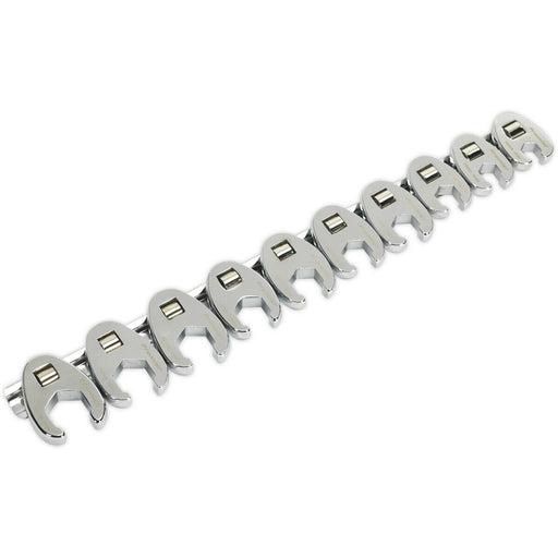 10 PACK Crows Foot Spanner Set - 3/8" Square Drive Metric Ratchet Handle Adapter Loops