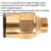 2 PACK - 8mm x 1/8" SuperThread Straight Adapter - Pneumatic Brass Coupling Set Loops