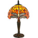Tiffany Glass Table Lamp Light Dark Bronze Base & Orange Dragonfly Shade i00195 Loops