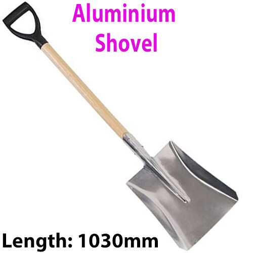 Heavy Duty 1030mm Square Mouth Aluminium Shovel PYD Handle Garden Land Sand Tool Loops