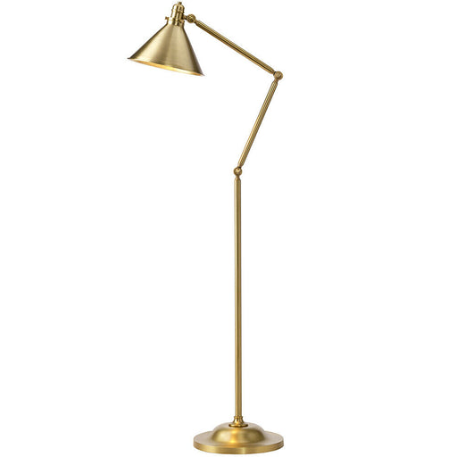 Floor Lamp Funnel Shaped Shade Moveable Ball Joints Aged Brass LED E27 100W Loops