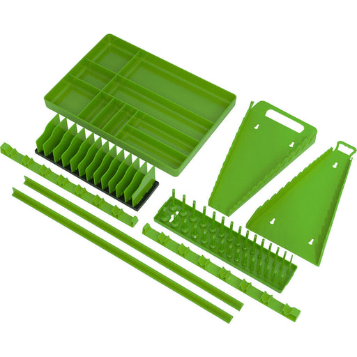 9 PACK GREEN Tool Drawer Chest Storage Organizer Set - Screwdriver Plier Rack Loops