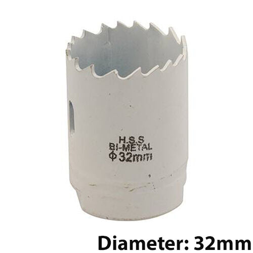 Bi Metal Core Drill Bits 32mm Diameter HSS STEEL Wood Hole Saw Worktop Cutters Loops