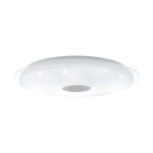 Wall Flush Ceiling Light White Shade White Silver Plastic Crystal Effect LED 40W Loops