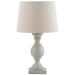 Classic Wooden Table Lamp Taupe & Off White Linen Shade Pretty Bedside Light Loops