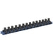 1/4" Square Drive Bit Holder - 14x Socket MAX - Retaining Rail Bar Storage Strip Loops