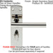 4x Mitred T Bar Lever on Bathroom Backplate Handle Thumbturn Lock Polished Steel Loops