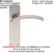 4x Arched Lever on Latch Backplate Door Handle 170 x 42mm Satin Chrome Loops