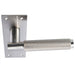 Door Handle & Bathroom Lock Pack Satin Nickel Low Profile Knurled Backplate Loops