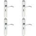 4x PAIR Curved Lever on Long Slim Bathroom Backplate 241 x 40mm Polished Chrome Loops