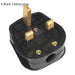 Black 13A Plug - Rewireable 3 Pin UK Mains Plug - Fused - Electrical Replacement Loops