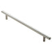 Round T Bar Cabinet Pull Handle 704 x 12mm 640mm Fixing Centres Satin Nickel Loops