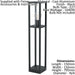 IP44 Outdoor Bollard Light Black Cast Aluminium Box 1 x 40W E27 Tall Lamp Post Loops
