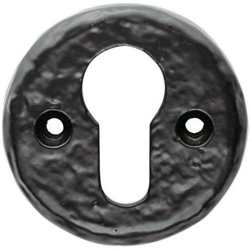 52mm Euro Profile Round Escutcheon Traditional Design Black Antique Loops