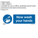 1x NOW WASH YOUR HANDS Health & Safety Sign - Rigid Plastic 300 x 100mm Warning Loops