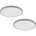 2 PACK Wall / Ceiling Light Silver 400mm Round Surface Mounted 25W LED 4000K Loops