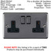 2 PACK 2 Gang Double UK Plug Socket BLACK NICKEL 13A Switched Power Outlet Loops