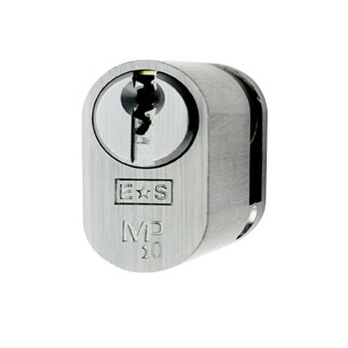 42mm Oval Single Cylinder Lock Keyed Alike 10 Pin Satin Chrome Door Lock Loops