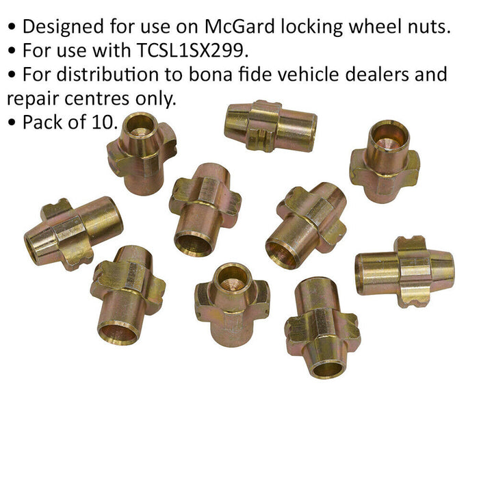 10 PACK - SX299 Cutter C Locking Wheel Nuts - DEALERS & REPAIR CENTRES ONLY Loops