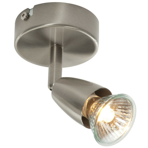 LED Adjustable Ceiling Spotlight Satin Nickel Single GU10 Dimmable Downlight Loops