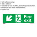 10x FIRE EXIT (DOWN LEFT) Health & Safety Sign Self Adhesive 300 x 100mm Sticker Loops